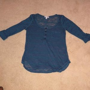 Sheer blue button up